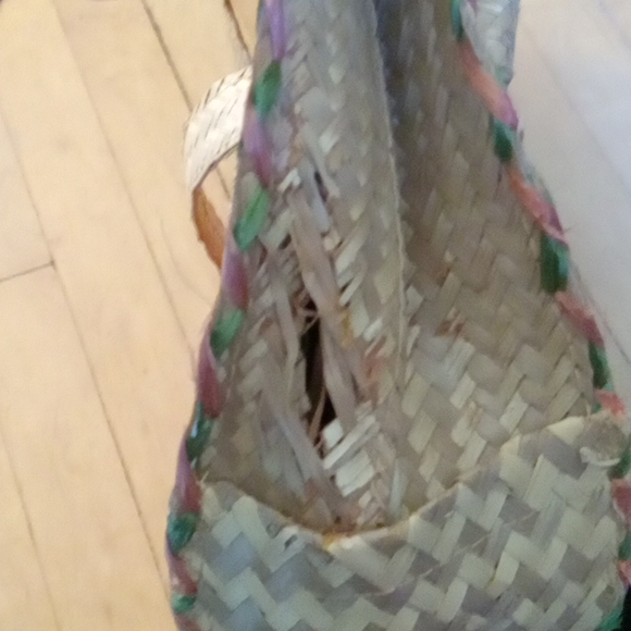 COPY - Vintage Straw Purse Handbag Floral Shells - Picture 5 of 8